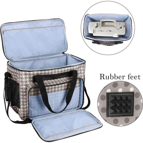 Sewing Machine Case, Carrying Tote Bag Storage Organizer Compatible - Picture 5 of 14